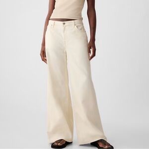 GAP Women's Beige Wide-Leg Jeans